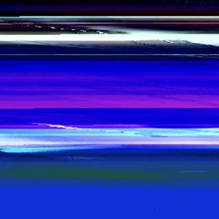 "glitch art with blue colors"